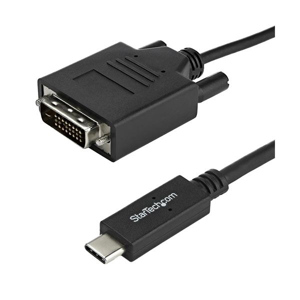 StarTech.com USB TypeC-DVI 変換ディスプレイケーブル 2m 1920x1200対応 ブラックCDP2DVIMM2MB 1本