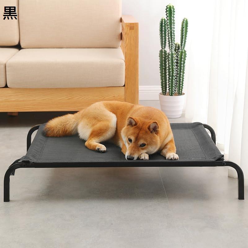犬用ベッド ペットベッド 高床ベッド 脚付きコット型 鉄架ベッド 夏 四季対応 小型 大型犬 耐噛み 耐汚れ素材 室内室外用 取り外し可 洗える 携帯に便利 組立簡単