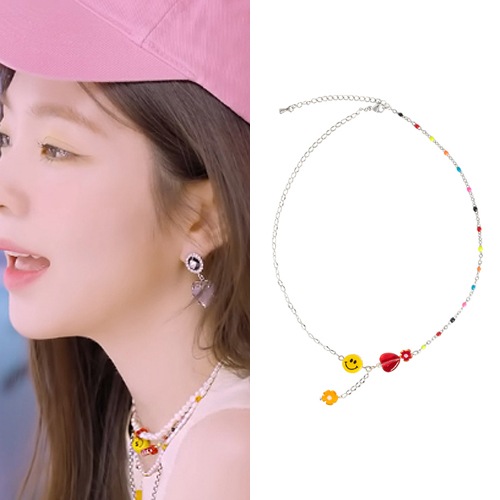 [レッドベルベット アイリーン 着用 ネックレス] [韓国人気女性アイドル着用] Smile Dot Necklace SNSで人気 デイリーアクセサリー 韓国ファッションジュエリー
