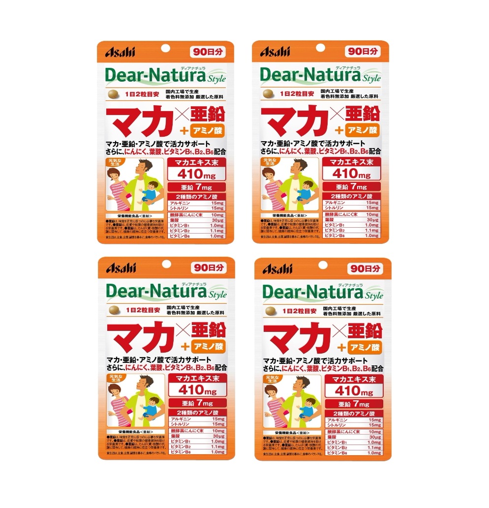 アサヒ ディアナチュラ スタイル マカ × 亜鉛 180粒 (大容量 90日分) 4袋セット サプリ サプリメント