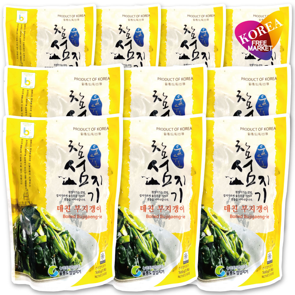【冷凍】 ウルルンド ボイルブジゲンイナムル 10袋セット 500g / 韓国 鬱陵島産 ゆでブジゲンイ
