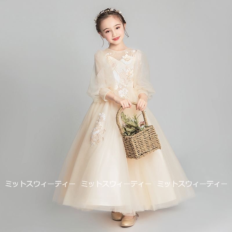 子供 ドレス ピアノ発表会 女の子 子供ドレス シャンパン ブルー ワンピース 衣装 結婚式 コンク