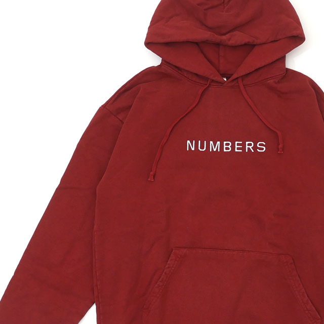 ナンバーズ Numbers EMBROIDERED WORDMARK FLEECE PULLOVER パーカー BURNT ORANGE バーガンディー 420-000432-048