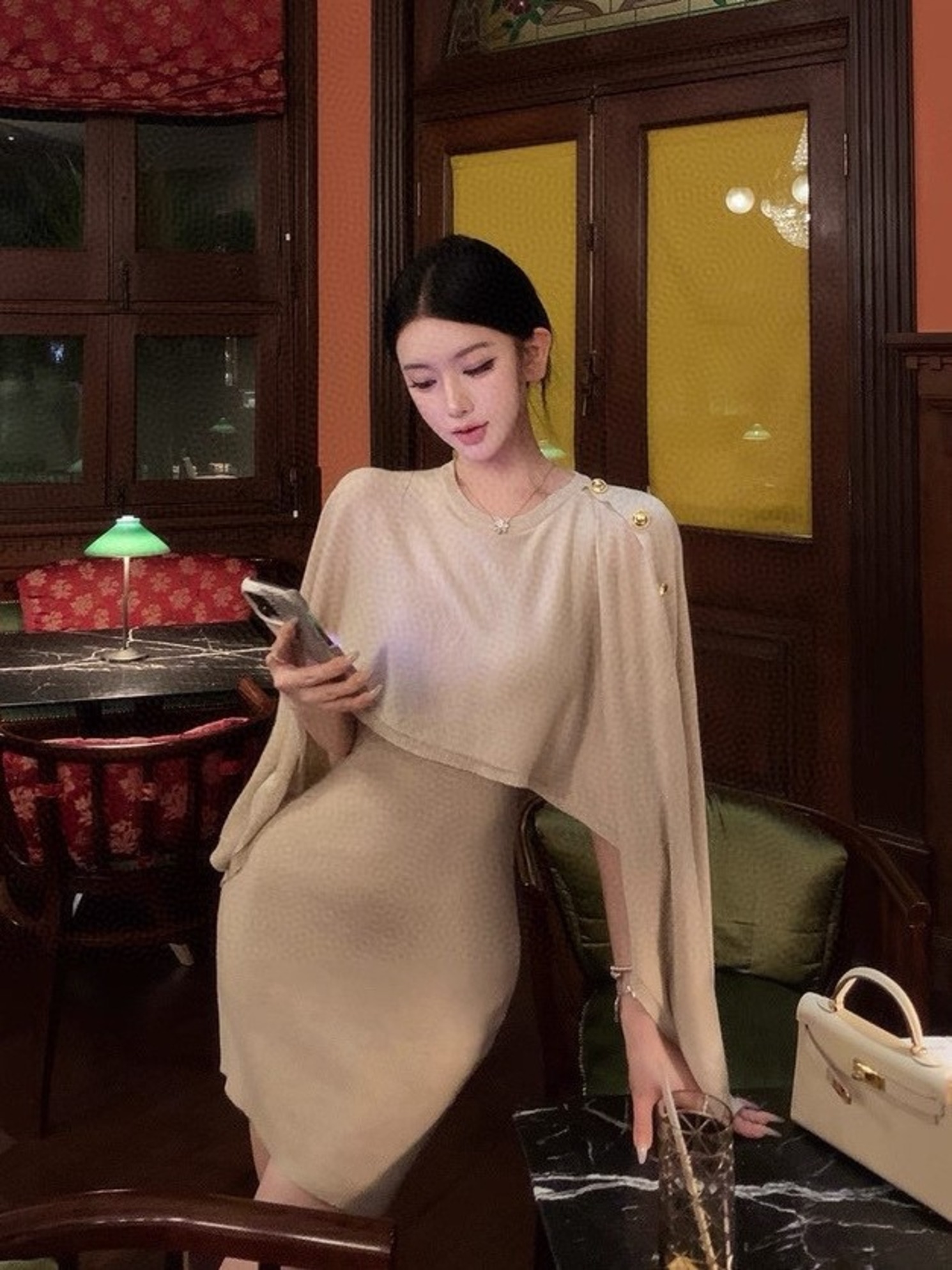 (2color)シエナドレープニットワンピース