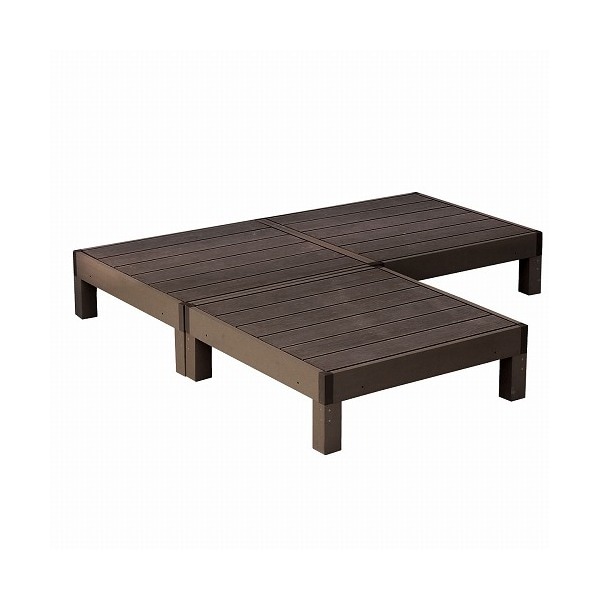 住まいスタイル 人工木ウッドデッキ ecofeel 3台 単品 ダークブラウン PWDE-3P-DBR メーカー直送