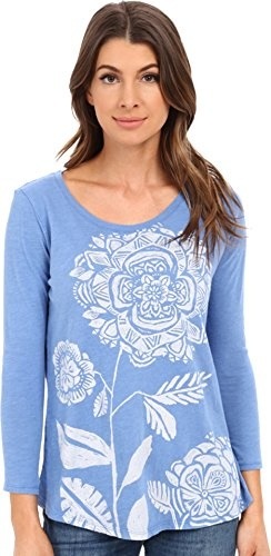 Lucky Brand Womens Modern Sunflower Tee Blue Yonder T-Shirt XS (US 0-2)
