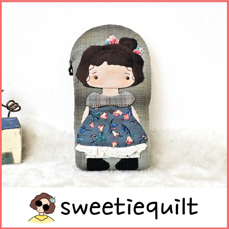 【sweetiequilt】 オーダーメイド　100％手作り　プリティガール筆箱ポーチ　韓国大人気　恋人プレゼント　ハンドメイド　お出かけ　デイリーバック キルティング／キルト／手作り／記念日プレゼン
