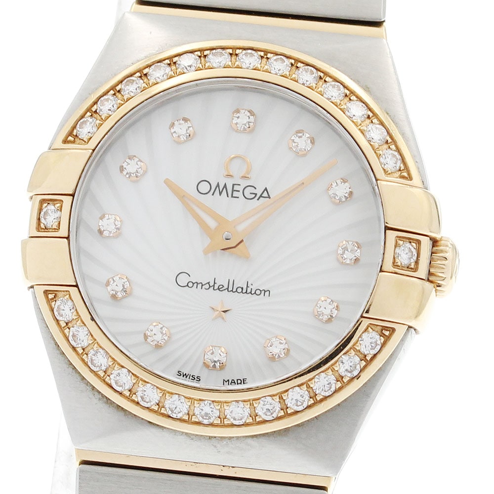 オメガ OMEGA 123.25.24.60.55.002 コンステレーション　ブラッシュ ダイヤベゼル 12P クォーツ レディース _933978【中古】