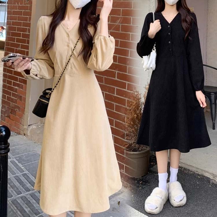 Hot!!!ワンピース ワンピ レディース ロングワンピース 長袖 きれいめ 体型カバー ロングワンピ ロング 春