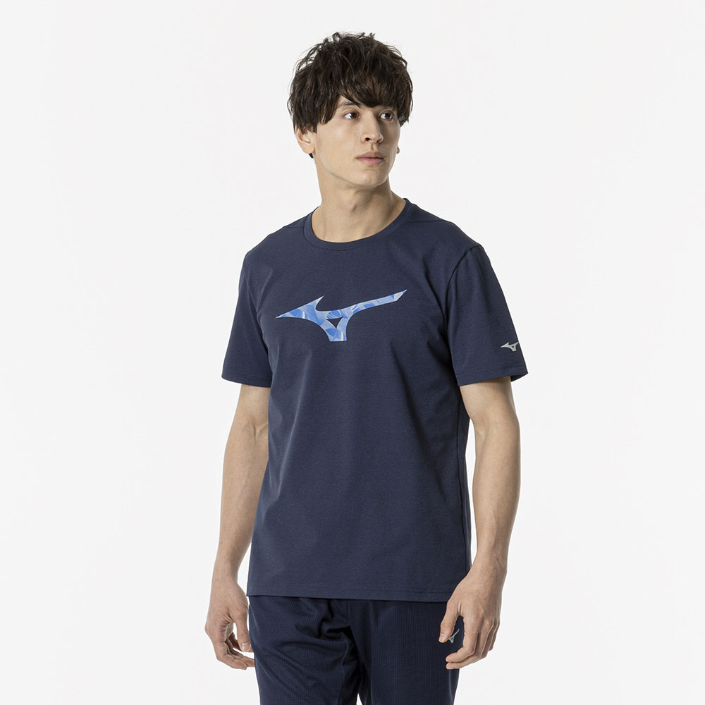 ミズノ 32MAB55313L メンズ ソフトドライTシャツ（ページエントブルー・サイズ：L） 32MAB55313L