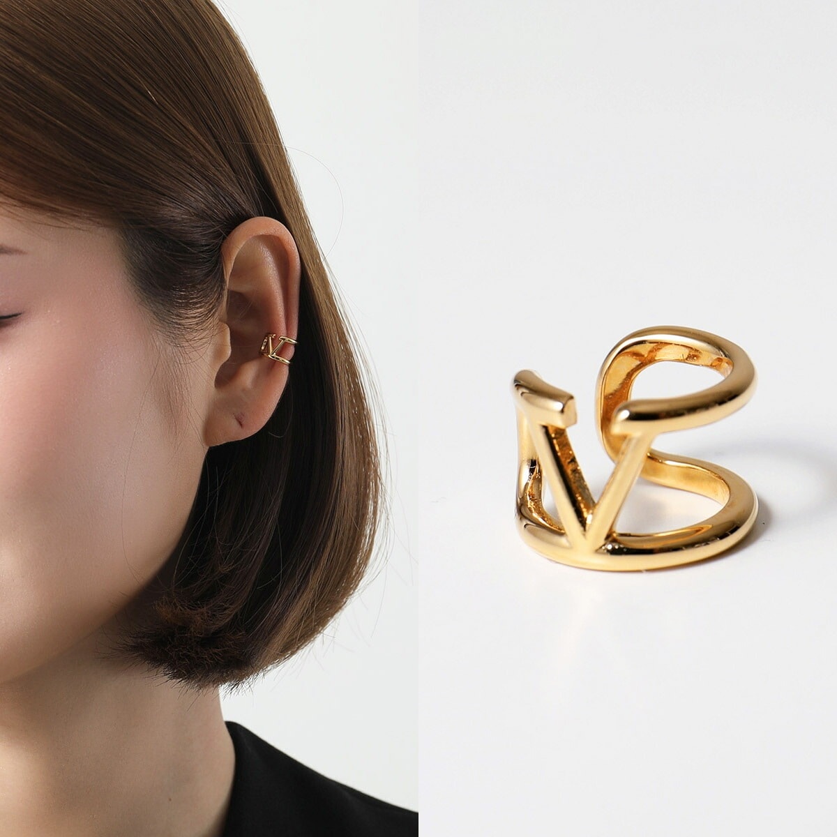 VALENTINO ヴァレンティノ イヤーカフ 6W2J0P21MET レディース イヤカフ 片耳販売 Vロゴ アクセサリー CS4