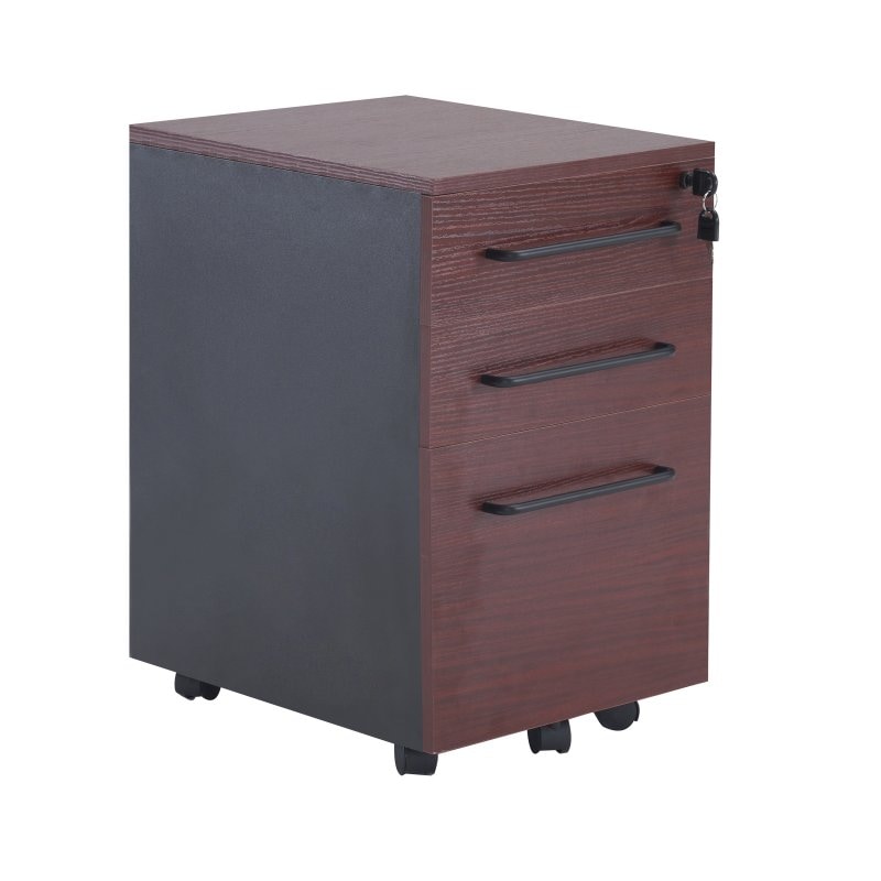 デスクワゴン サイドワゴン ラック 鍵付き キャスター付き 脇机 引き出し3段 ナチュラル 大容量 3段 収納 オフィスワゴン 3段オールロック A4対応