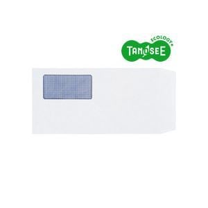 TANOSEE 窓付封筒 裏地紋付 ワンタッチテープ付 長3 80g/m2 ホワイト 業務用パック 1箱（1000枚）