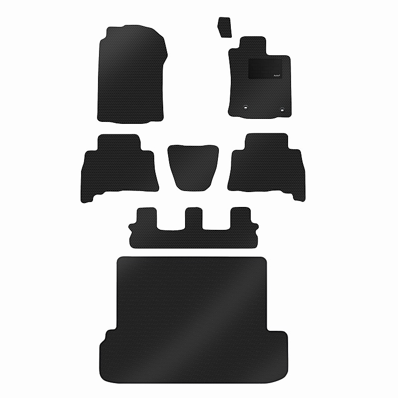 [防水マット]トヨタ ランドクルーザー プラド 150系 7人乗り フロアマット + トランクマット(ラゲッジマット) [カーボン柄]