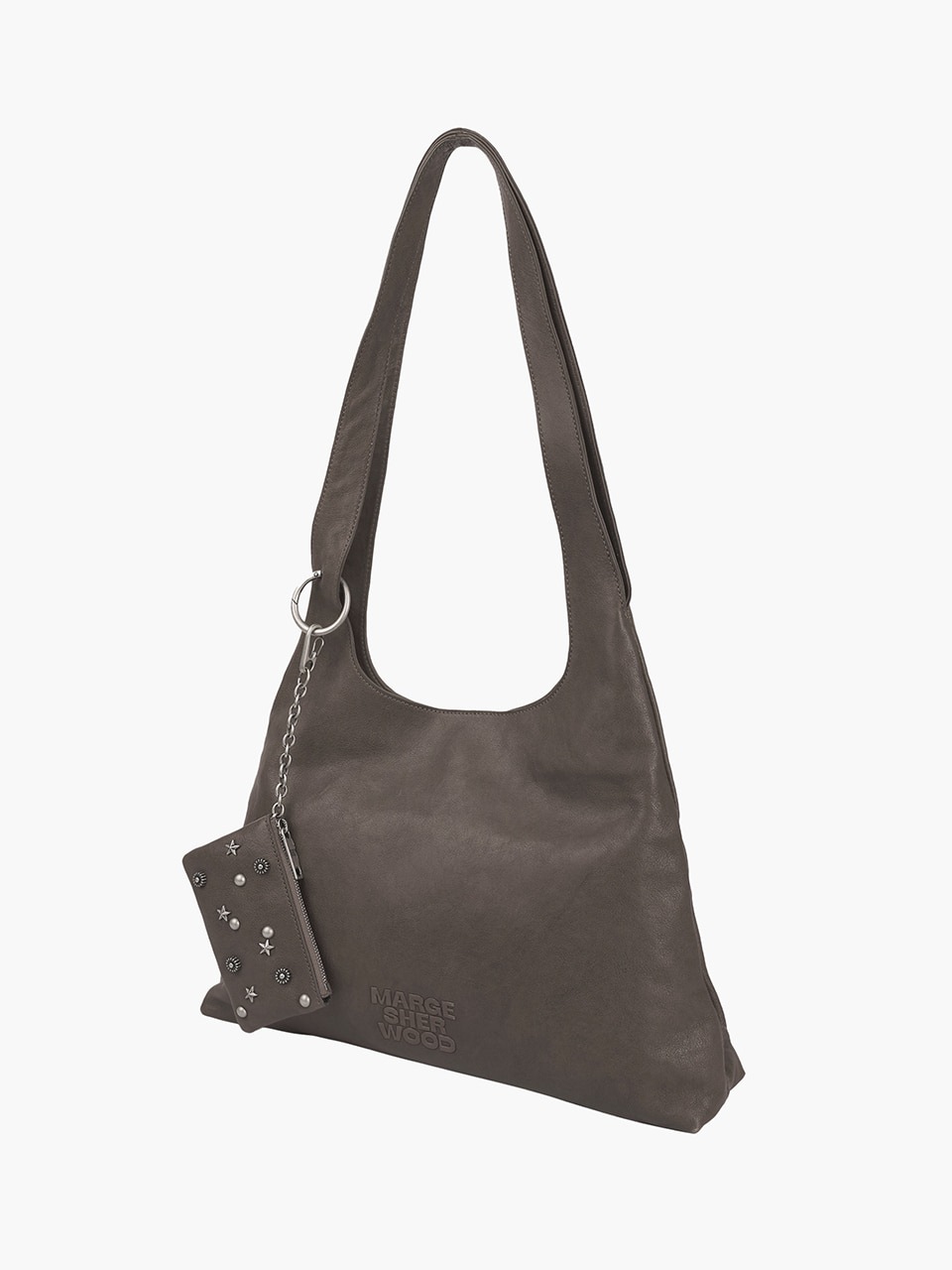 【MARGESHERWOOD】 HALTER HOBO LARGE : TAUPE WASHED NAPPA