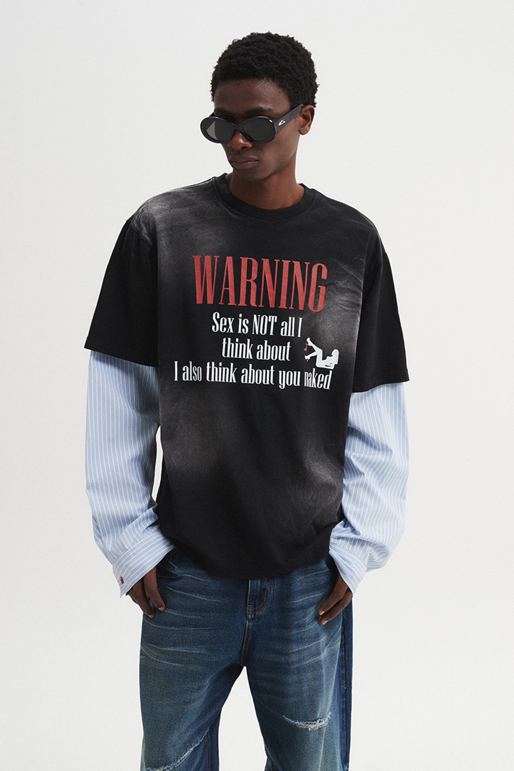 【DNSR】 SURFUR WASHING SHIRT LAYERED LONG SLEEVE