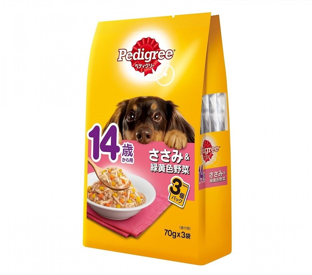 （まとめ買い）PWP11 14歳から用 ささみ&緑黄色野菜 70gx3袋 犬用 ドッグフード [x16]