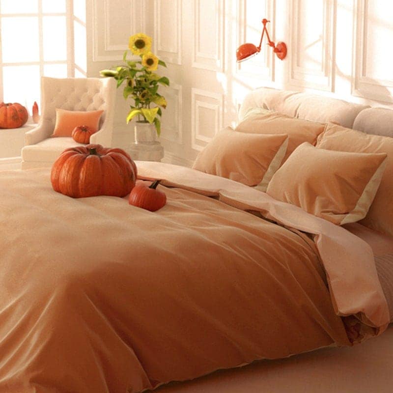 【急速出荷!】今の流行洗いざらし綿起毛シーツ・掛け布団カバー・学生寮寝具の無地シンプル4点セット