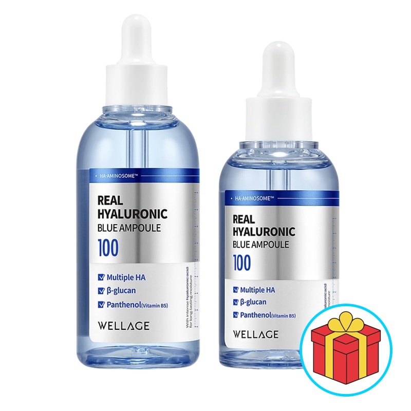 ウェラジュ リアル ヒアルロニック ブルー 100アンプル 100ml+60ml  インナードライ スキンケア ヒアルロン酸 保湿 セラム  アンプル  ウェラジュ ブルー アンプル