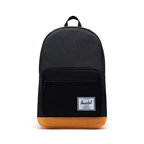 Herschel Pop Quiz Backpack, Black Crosshatch/Black/Blazing Orange, Classic 22L 並行輸入品