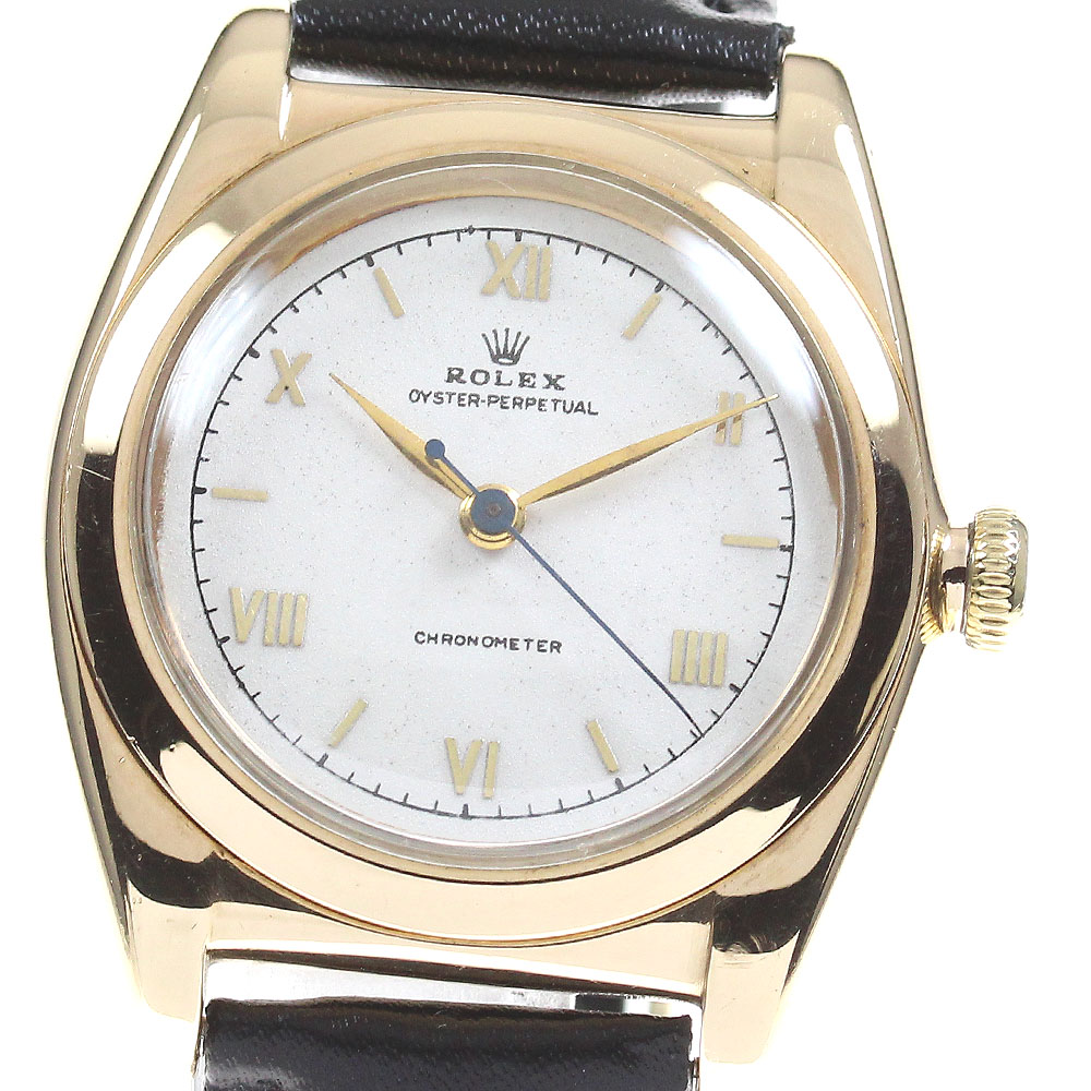 ロレックス ROLEX オイスターパーペチュアル K14YG バブルバック 自動巻き ボーイズ _822705【中古】