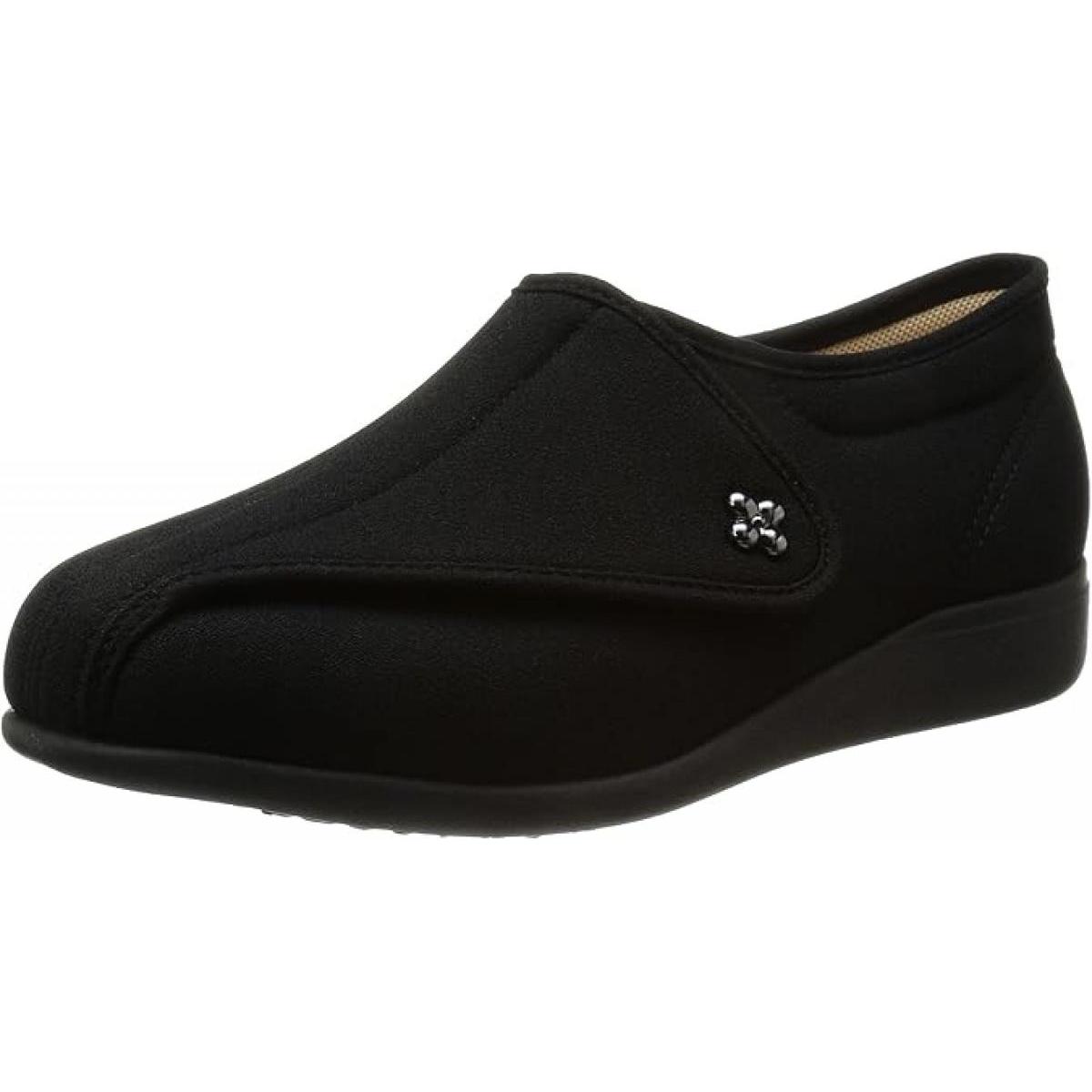 アサヒシューズ 快歩主義 婦人 靴 L011 ブラック ストレッチ 黒 23.0cm 3E 軽量 転倒予防 リハビリ シューズ レディース 日本製