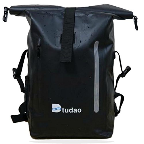 笑顔一番 ドライバッグ 防水バッグ 防水ポーチ付 ドラム型 新素材 防水 防塵 5L 10L 15L 20L 25L 30L 40L (81) ブラック 黒, 35L（スマホ ケース無ベルト有）)