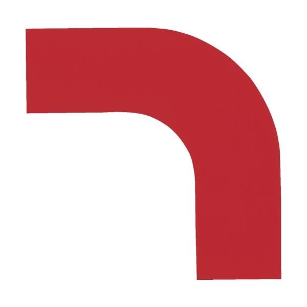 （まとめ）日本緑十字社 コーナー用ガードテープ（50mm幅用） 赤 屋内用 （10枚）[x3]