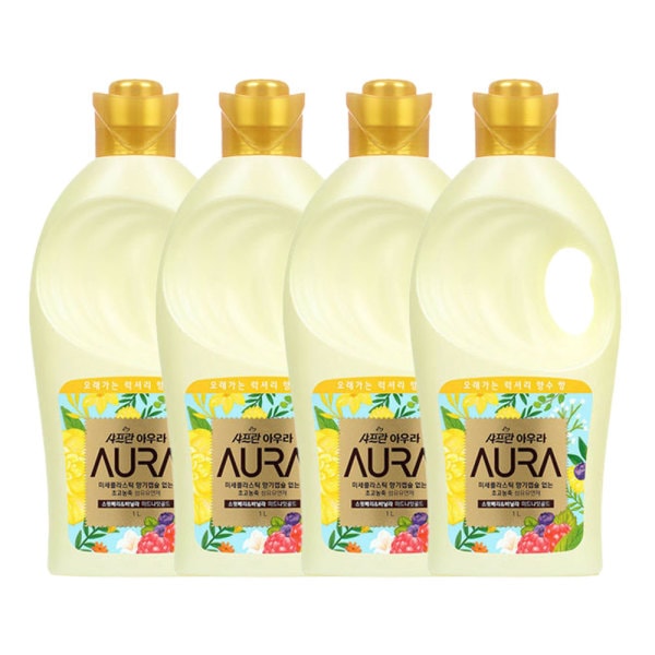 サフラン オーラ 柔軟剤 ミッドナイトゴールド 1L 4個