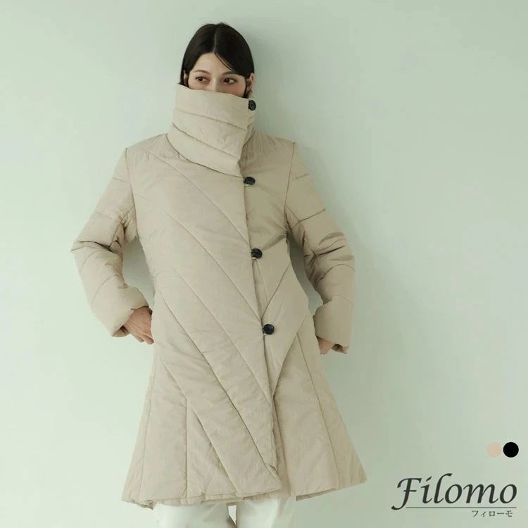 キルティング コート ミドル丈 中綿 コート レディース スタンドカラー アウター 中綿ジャケット ブランド Filomo ゆったり 大きめ パデッドコート オーバーサイズ 暖かい 軽い 秋 冬 防寒