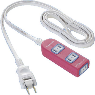 他サイト： パナソニック WHA2523NKP ザ・タップX（3個口）（2m） ピンク 3コ口 Panasonic 電源タップ 2mコード付の商品画像