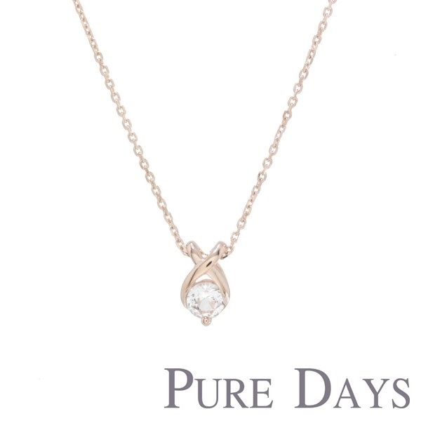 【即納】ピュアデイズ レディース シルバー 925 天然 ホワイト サファイア ネックレス PURE DAYS PWS-013 アクセサリー ジュエリー ペンダント　ブランド アクセ 芸能人　着用