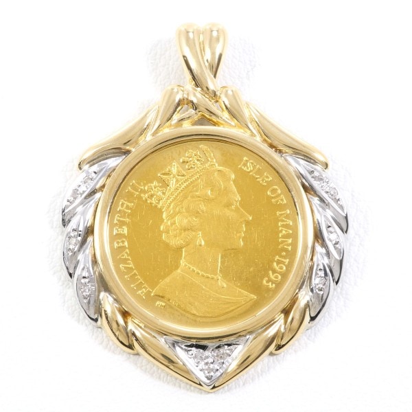 マン島キャット 1/5oz 1/5オンス コイン PT900 ペンダントトップ ダイヤ 中古