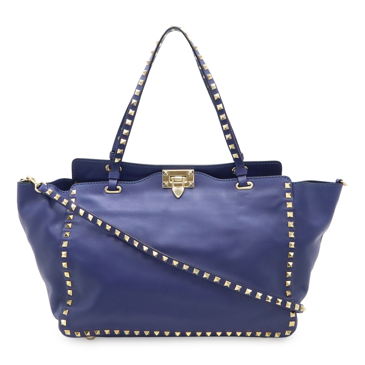 ヴァレンチノ バレンティノ ロックスタッズ ハンドバッグ 2WAYショルダー ブルー 青　FWB0097 31,070円