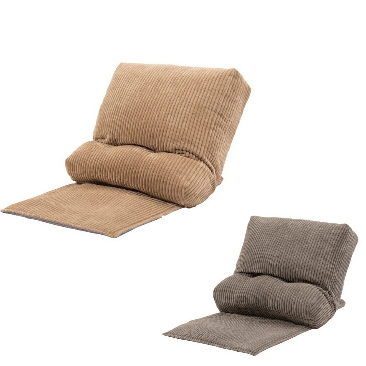 座椅子 リクライニング フロアチェア クッション おしゃれ 背もたれ 座面 薄型 シート コーデュロイ ナチュラル ベージュ グレー RKC-187