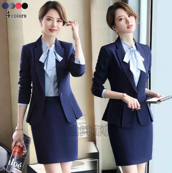 レディーススーツセットアップ 　4色 パンツスーツ ビジネススーツ 2点セット/３点セットスカートスーツ 無地スーツ長袖 ジャケット 長ズボン ロングスラックス パンツスーツ入職 卒業式 女性 大人