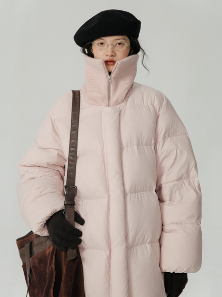 エッグタルトハウス ピンク ルース ソフト ワックス ダウン ジャケット