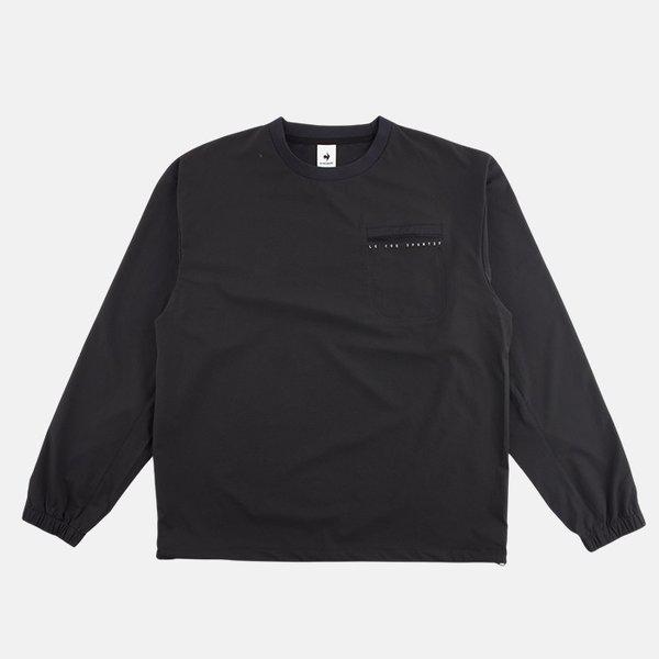 共用レギュラーフィットナイロンスパン長袖ピステ ブラック QP323EWT91