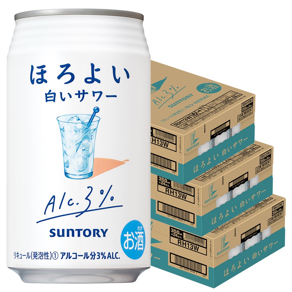 【送料無料】サントリー ほろよい 白いサワー 350ml3ケース/72本 【北海道沖縄県東北四国九州地方は必ず送料が掛かります】 7,853円