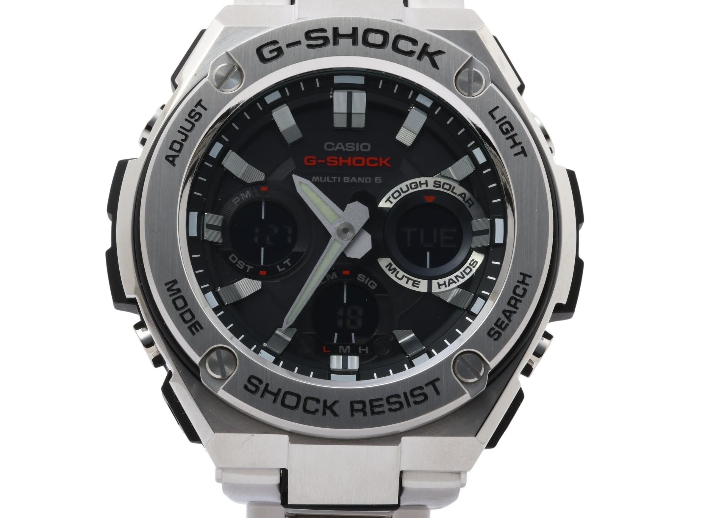 時計 G-SHOCK G-STEEL GST-W100 Series 樹脂／ステンレススチール GST-W110D-1AJF デジアナ ブラック シルバー メンズ時計【本物保証】