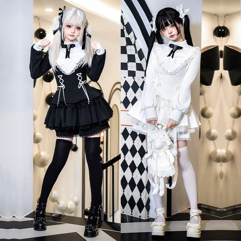 【送.料.無.料.急速発送】甘クールフレアフレアop/ポケット付きショーツ双子lolita