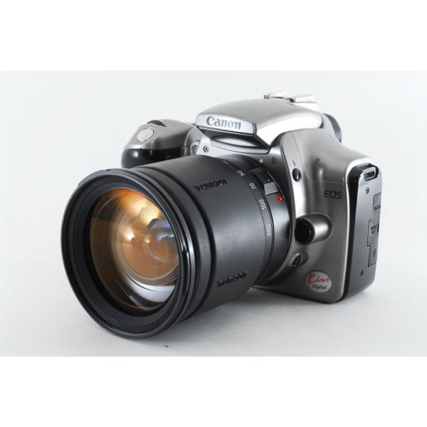 キヤノンキヤノン Canon EOS Kiss Digital シルバー 高倍率レンズセット 美品 ストラップ1GBコンパクトフラッシュ付き
