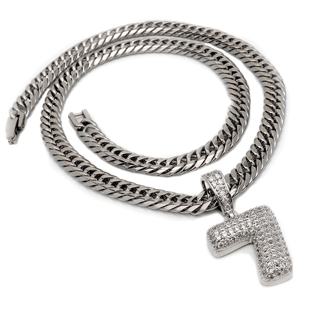 ナンバーネックレス パヴェ [n370]