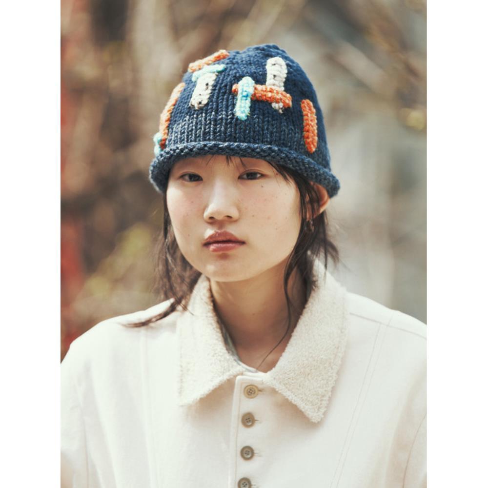 MISU A BARBE TILE BEANIE MULTI NAVY
