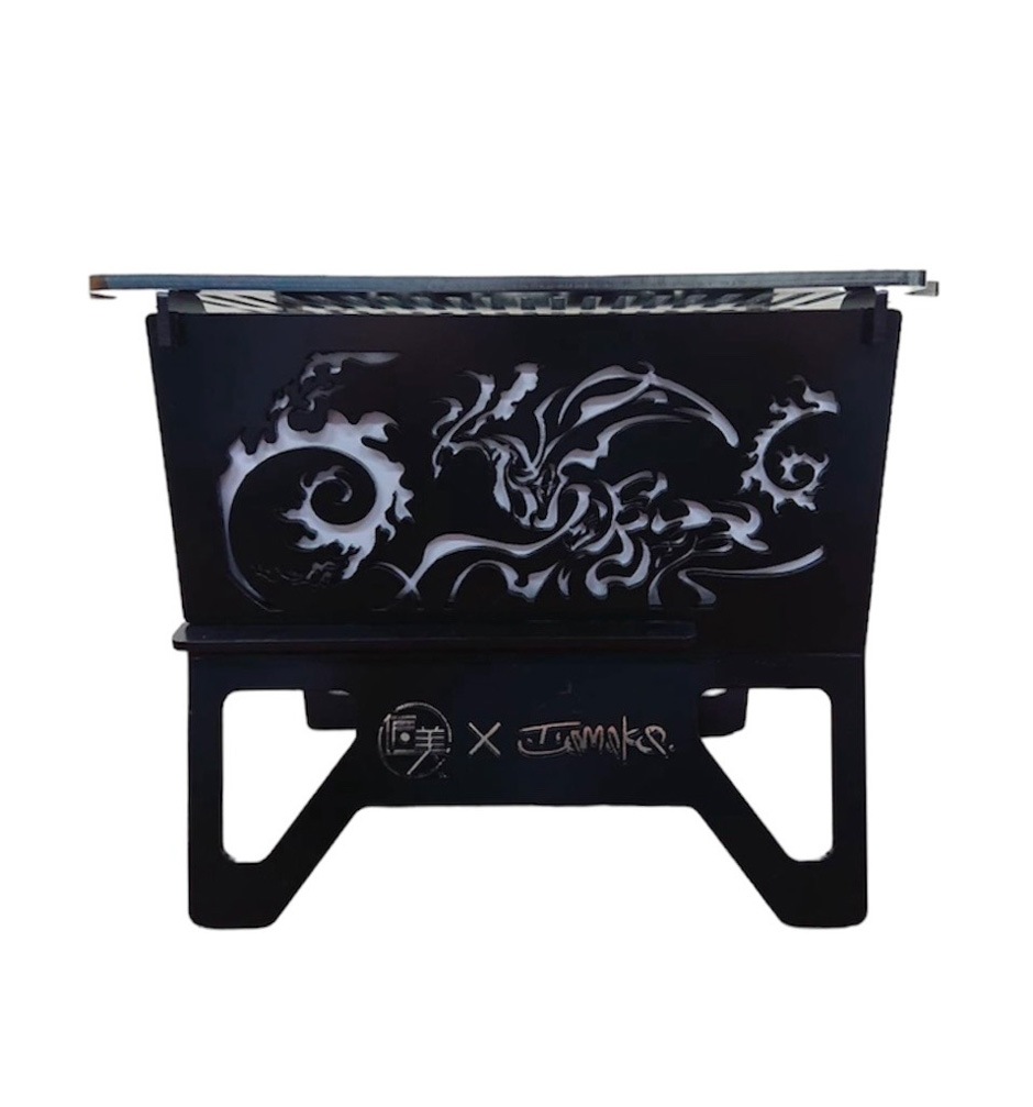 焚火台『火樹銀花』 200サイズ(塗装無し) 調理用鉄板付