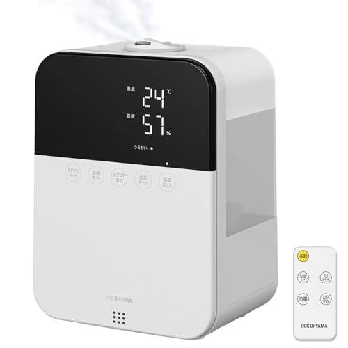 アイリスオーヤマ(IRIS OHYAMA) 加湿器 大容量 超音波式 スチーム式(加熱式) ハイブリット式 加湿量 350ml タンク容量 4.5L ~10畳 12時間連続加湿 アロマ対応 リモコン付