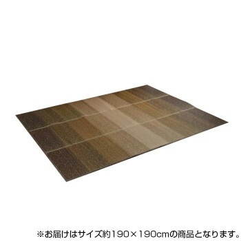 KOBA-GUARD 制菌 抗菌防臭 消臭 い草ラグカーペット 滑り止め加工 約190x190cm ブラウン 8480370