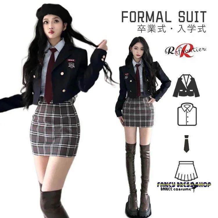 【急速出荷!】【制服標準装備】なんちゃって制服 セット 韓国 制服 卒業式 スーツ 女の子 150 160 卒服 韓国 女の子 卒業式 小学校女子 ピアノ発表会 スーツ 高校生 フォーマルスーツ レデ