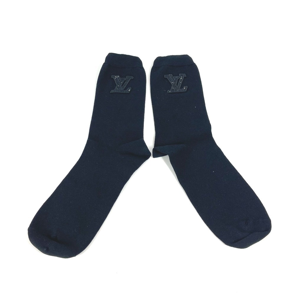 靴下 M5054L ソックス・LV ストラス アクセサリー ラインストーン コットン ブラック