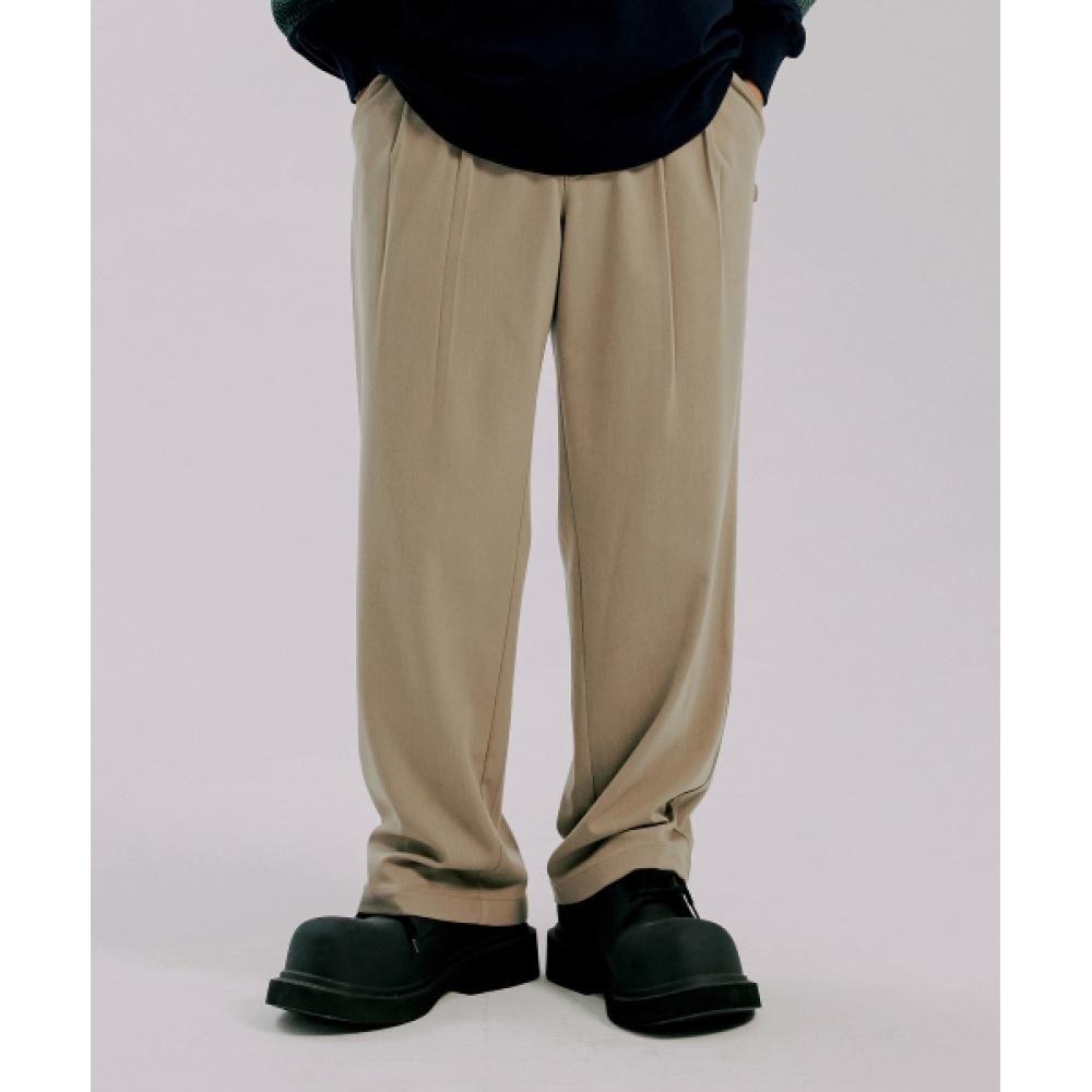 ロマンチッククラウンベルト付きワイドスレックス_ベージュ